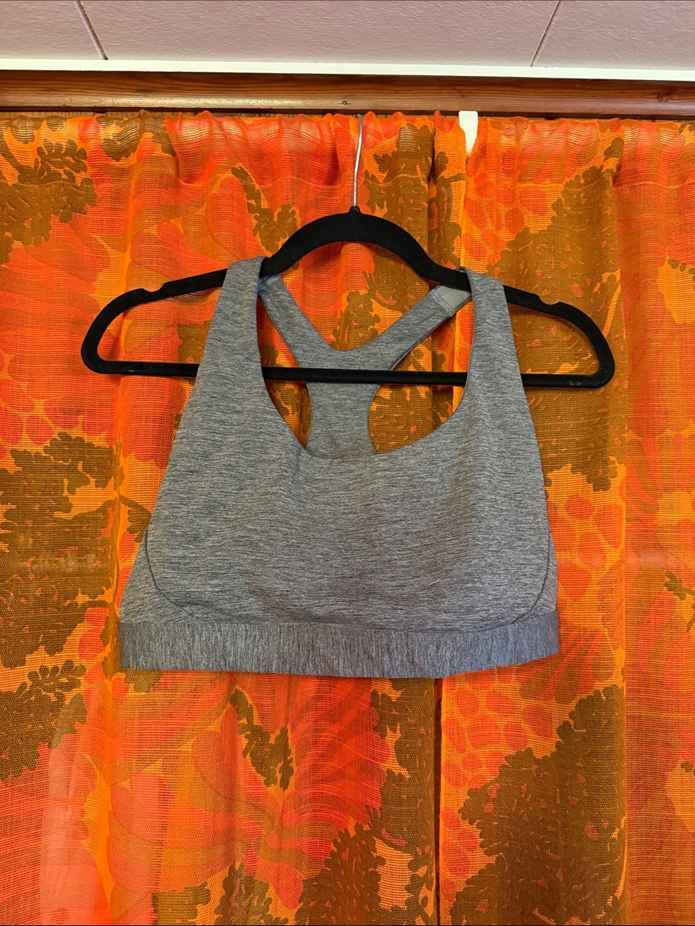 Athleta Gray Racerback Sports Bra - Comfortable Support